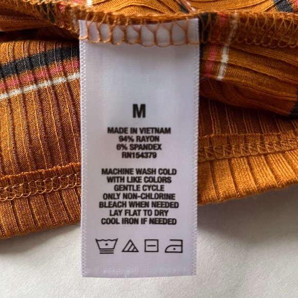 Aeropostale Sleeveless Striped  Tank Top, Mock Neck, Orange, Medium - Picture 5 of 5